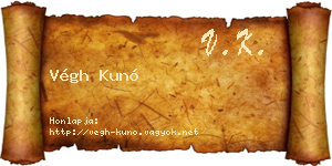 Végh Kunó névjegykártya